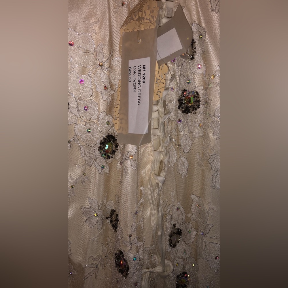 Beautiful dress off white beaded sequins wedding prom party engagement